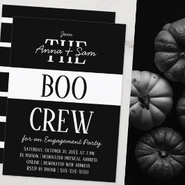 Elegant Chic Moderne Striped Herfst Engagement Par Kaart