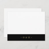 Elegant Chic Monogram Gold Black Wedding Note Card Notitiekaartje (Voorkant / Achterkant)