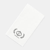 Elegant Chic Monogram Initiaal Laurel WreatBlack Servet (Hoek)