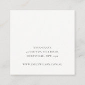 Elegant Chic Monogram Ivory White Leather Texture Vierkante Visitekaartje (Achterkant)