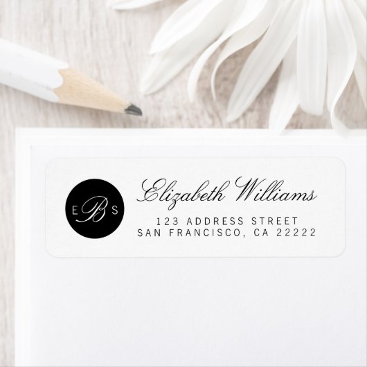Elegant Chic Monogram Return Address Labels (Insitu)