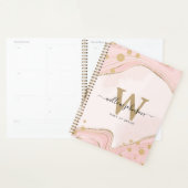 Elegant Chic Monogram roze Glitter Marmer Planner (Display)