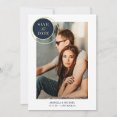 Elegant Chic Navy Gold Photo Sophisticated Wedding (Voorkant)