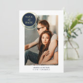 Elegant Chic Navy Gold Photo Sophisticated Wedding (Staand voorkant)