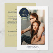 Elegant Chic Navy Gold Photo Sophisticated Wedding (Voorkant / Achterkant)