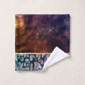 Elegant Chic Old Gold Swirls Lines Galaxy Bad Handdoek (Wasdoekje)