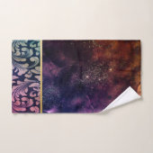 Elegant Chic Old Gold Swirls Lines Galaxy Bad Handdoek (Handdoek)