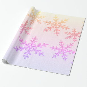 Elegant Chic Ombre Glitter Snowflakes Holiday Cadeaupapier