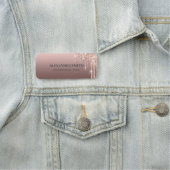 Elegant chic ombre gouden roze druppels naamplaatje (In situ)