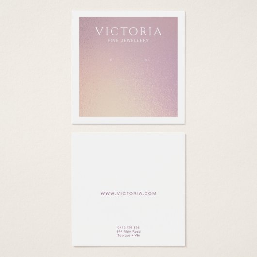 Elegant Chic Ombre-Kaart voor oormerking Vierkante Visitekaartjes (Voorkant /achterkant)