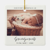 Elegant chic Ons eerste kerstfeest als grootouders Keramisch Ornament (Achterkant)