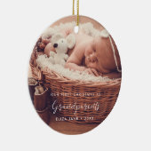 Elegant chic Ons eerste kerstfeest als grootouders Keramisch Ornament (Rechts)