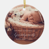 Elegant chic Ons eerste kerstfeest als grootouders Keramisch Ornament (Voorkant)