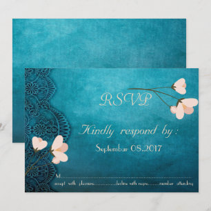 Elegant Chic  Ornament Floral RSVP Kaart