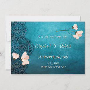 Elegant Chic  Ornament Floral Save the Date