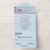 Elegant Chic Paars  Glitter Formal Wedding All In One Uitnodiging (Binnen)