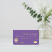 Elegant Chic Paars Gold Luxe-creditcard Visitekaartje (Staand voorkant)