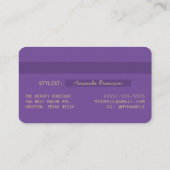 Elegant Chic Paars Gold Luxe-creditcard Visitekaartje (Achterkant)