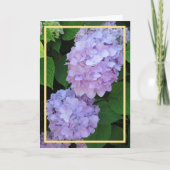 Elegant Chic Paars Hydrangeas Flowers Gold Lijst Kaart (Voorkant)