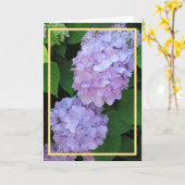 Elegant Chic Paars Hydrangeas Flowers Gold Lijst Kaart (Gele Bloem)