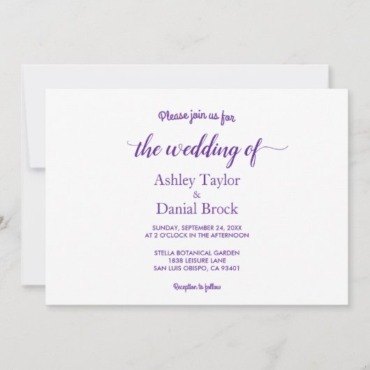 Elegant Chic Paars Script Mandala Rustic Wedding Kaart (Voorkant)