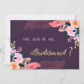 Elegant Chic Paarse Rozen Kaart (Voorkant)