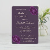 Elegant Chic Paarse Rozen Vrijgezellenfeest Kaart (Staand voorkant)