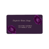 Elegant Chic Paarse Rozen Weddenschap Label (Voorkant)