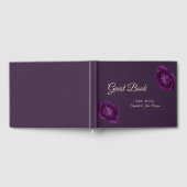 Elegant Chic Paarse Rozen Wedding Gastenboek (Volledig)