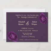 Elegant Chic Paarse Rozen Wedding Uitnodiging (Voorkant)