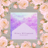 Elegant Chic Pastel Paars Lila Estate Agent Vierkante Visitekaartje