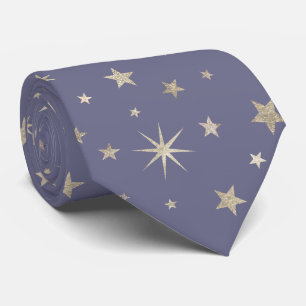 Elegant Chic Pastel Paars Silver Stars Monogram Stropdas