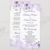 Elegant Chic Pastel Purple Flowers Wedding Program Programmakaart (Voorkant / Achterkant)