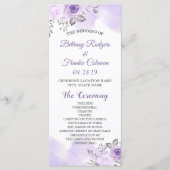 Elegant Chic Pastel Purple Flowers Wedding Program Programmakaart (Voorkant)