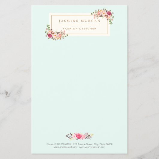 Elegant Chic Pastel Waterverf Floral Boutique Flyer (Voorkant)