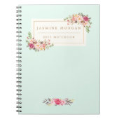 Elegant Chic Pastel Waterverf Floral Boutique Notitieboek (Voorkant)