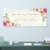 Elegant Chic Pastel Waterverf Floral Business Spandoek (Beurs)