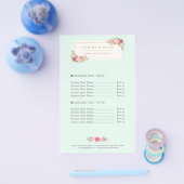 Elegant Chic Pastel Waterverf Floral Price Flyer (Enkel)