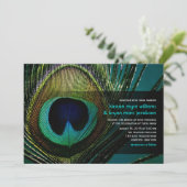 Elegant Chic Peacock Feather Photography Wedding Kaart (Staand voorkant)