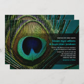 Elegant Chic Peacock Feather Photography Wedding Kaart (Voorkant / Achterkant)