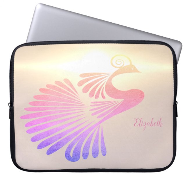 Elegant Chic Peacock Laptop Sleeve (Voorkant)