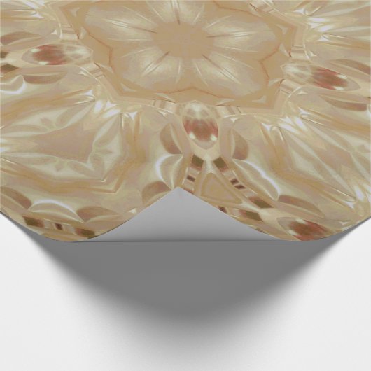 Elegant chic Pearl peach Kaleidoscopisch Star Flow Cadeaupapier (Hoek)