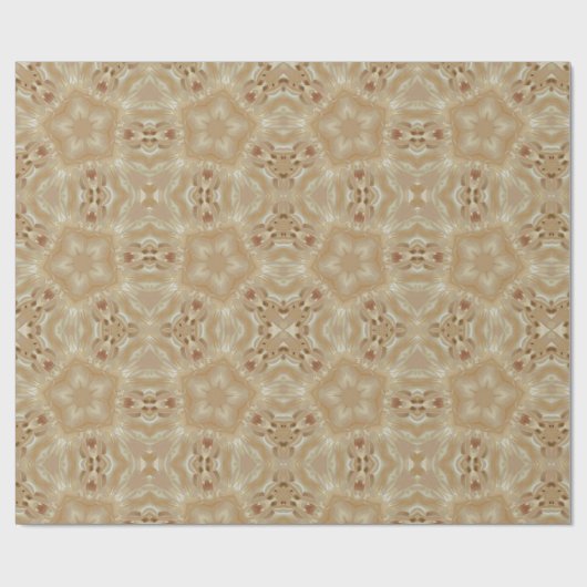 Elegant chic Pearl peach Kaleidoscopisch Star Flow Cadeaupapier (Vlak)