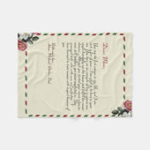 Elegant Chic Personal Love Letter Handgeschreven Fleece Deken (Voorkant (Horizontaal))