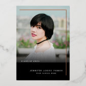 Elegant Chic Photo Afstuderen ROOS GOLD Folie Uitnodiging (Voorkant)