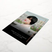 Elegant Chic Photo Afstuderen ROOS GOLD Folie Uitnodiging (Gedraaid)
