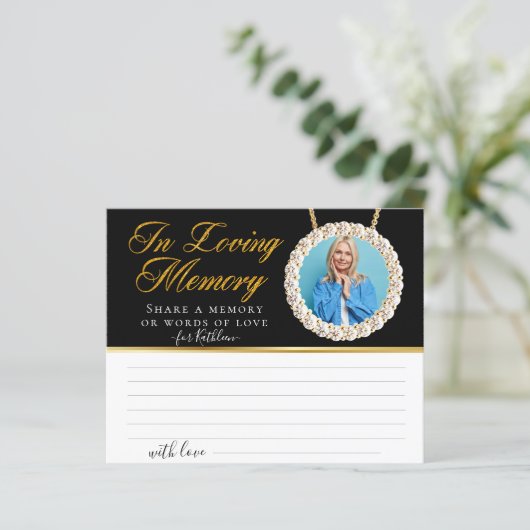 Elegant Chic Photo Share a Memory Funeral Kaart (Staand voorkant)