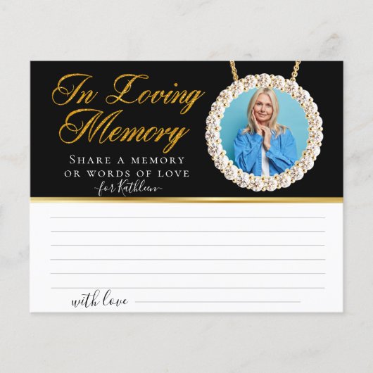 Elegant Chic Photo Share a Memory Funeral Kaart (Voorkant)