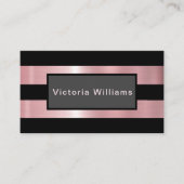 Elegant Chic Pink en Black Shimmer Folie Visitekaartje (Voorkant)