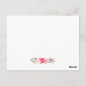 Elegant Chic Pink Floral Gold Gift Certificate Briefkaart (Achterkant)